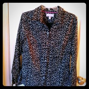 Banana Republic Button Down Blouse B/W Sz 12